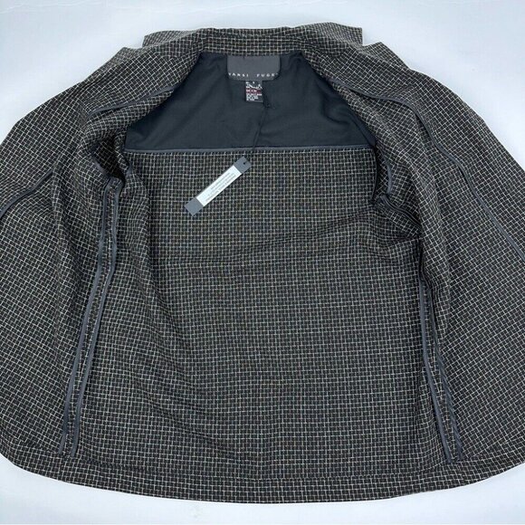 Yansi Fugel‎ Women's NWT Black Tattersall Designer Blazer Skirt Suit S-C38/2-W28 - Picture 9 of 10